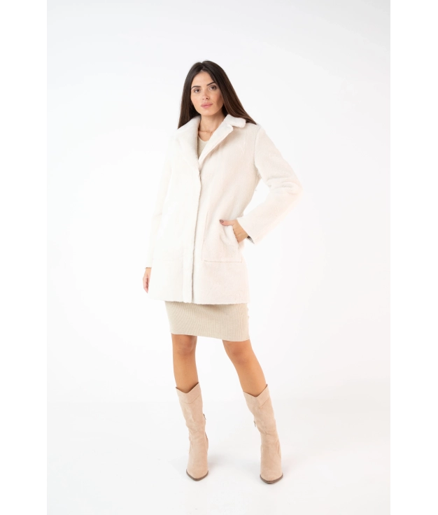 Birces Reversible Coat - White Pianno 39