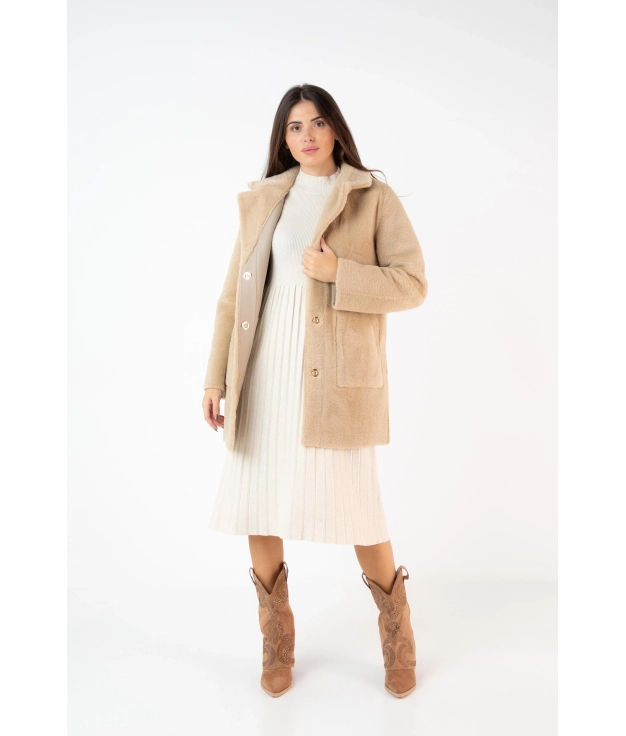 Birces Reversible Coat - Beige Pianno 39