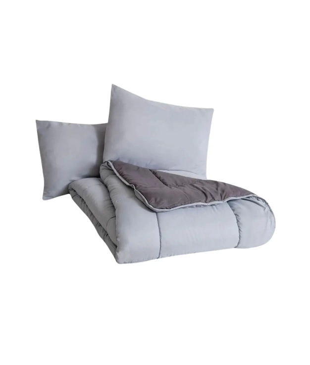 Couette réversible bicolore Samantha - Grey/Marengo PIANNO39