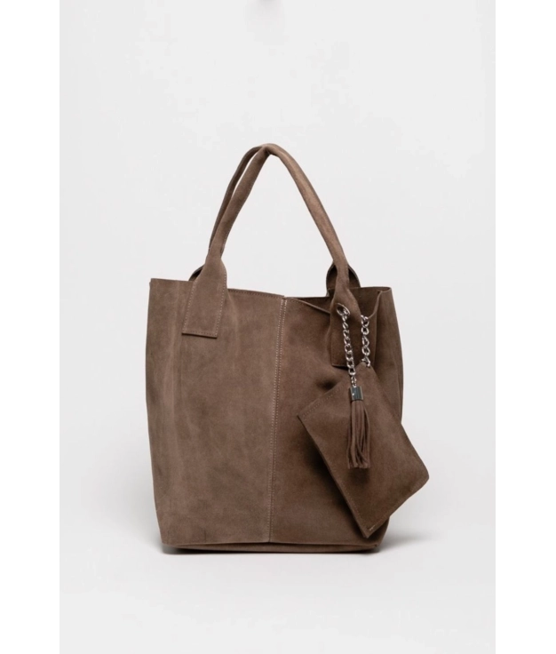 Bolso de piel Mykonos - taupe oscuro