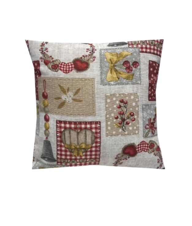 Lot de 2 housses de coussin avec nœud de Noël