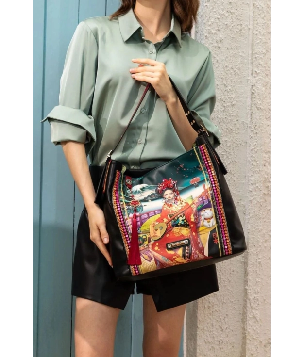 Bolsa Japonesa Palira - Preto/Vermelho Pianno 39