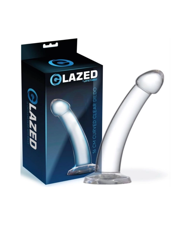 GLAZED DILDO CURVADO MATERIAL CRISTALINO 16 CM Pianno 39