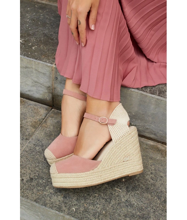 Leather wedge Bilen - Rosa Pianno 39