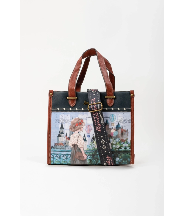 Bolsa de ombro bonita - Azul Pianno 39