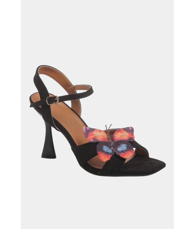 Fly Heeled Sandal - Black Pianno39