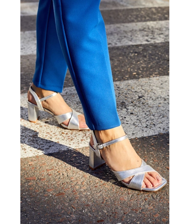 Heeled sandal Luna - Silver Pianno 39