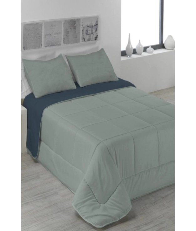 COUETTE BICOLORE SAMANTAS - BLEU/GRIS FONCÉ PIANNO39