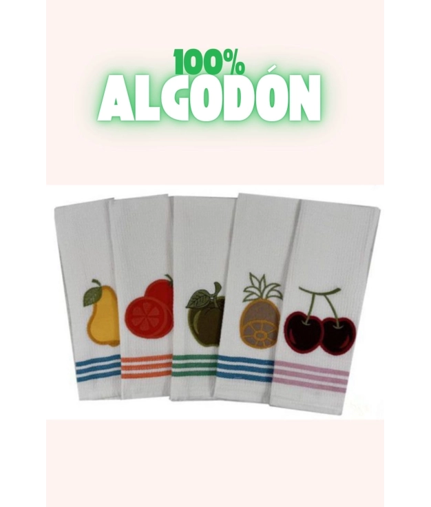 PACK DE 6 PAÑOS  100% ALGODÓN COZINHA