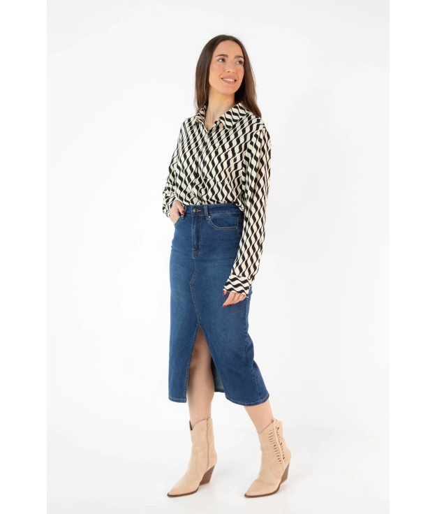 Falda Nurbes - Denim Pianno 39