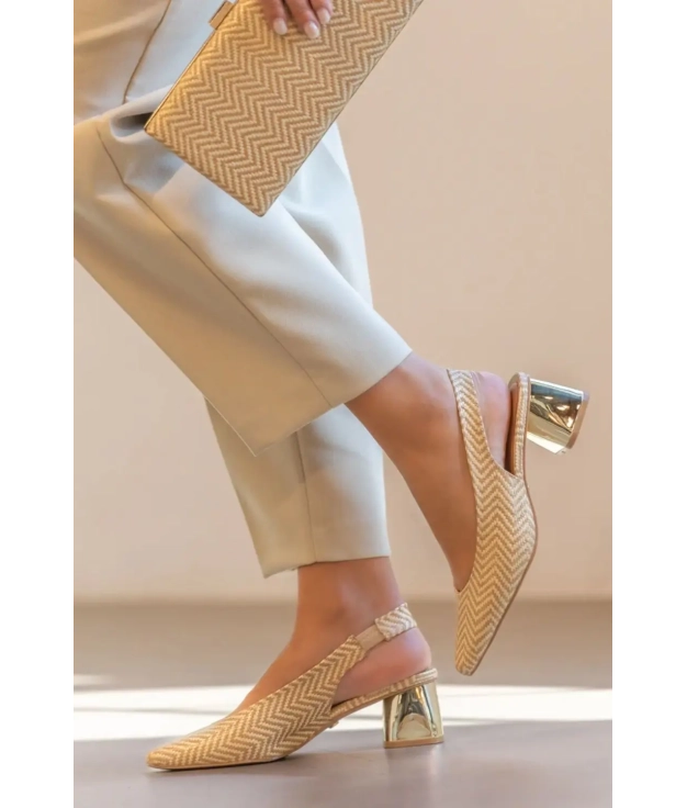 Heeled shoe Linar - beige pianno39