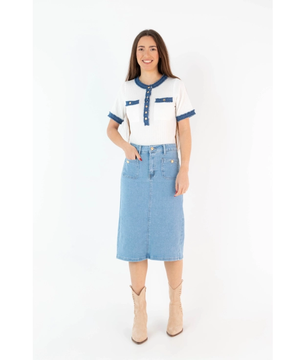 Falda Kilena - Denim Pianno 39