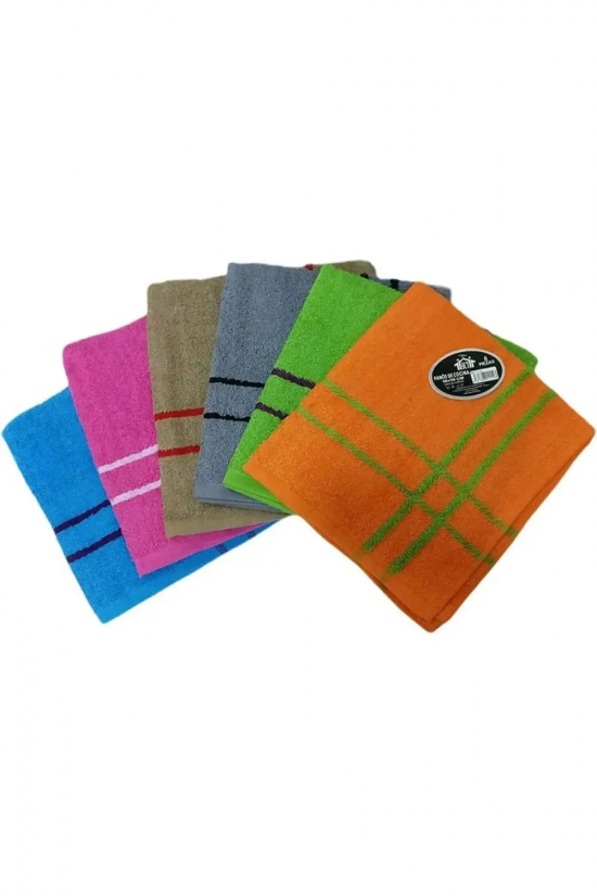 PAQUET DE 6 SERVIETTES ÉPONGE RAYÉES 2