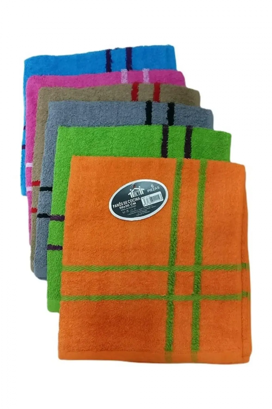 PAQUET DE 6 SERVIETTES ÉPONGE RAYÉES