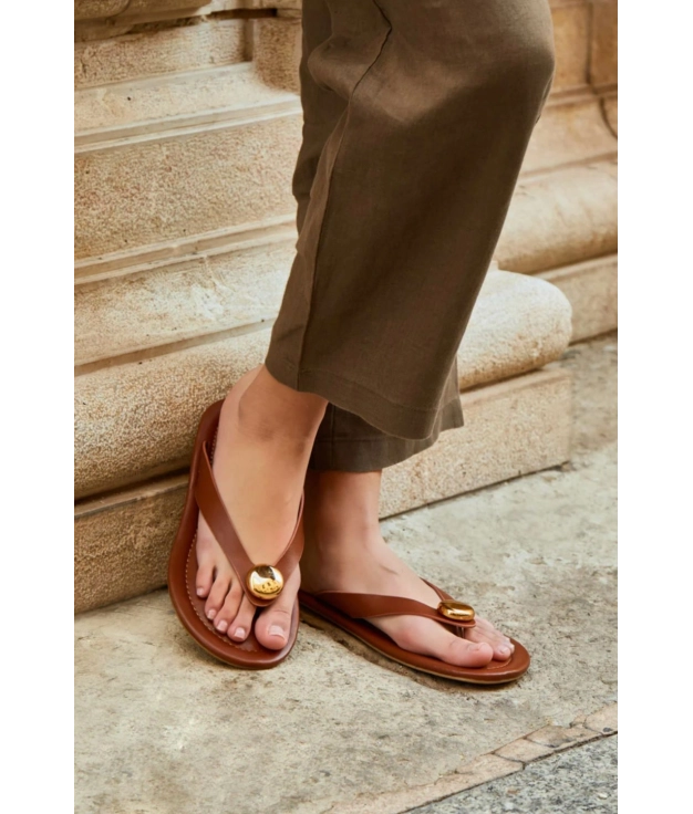 Rim flat sandal - Camel Pianno 39