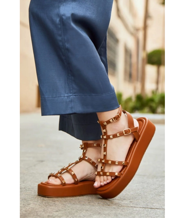 Kleta platform sandal - Camel Pianno 39