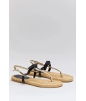 Sandale plate Leanka - Black Pianno 39