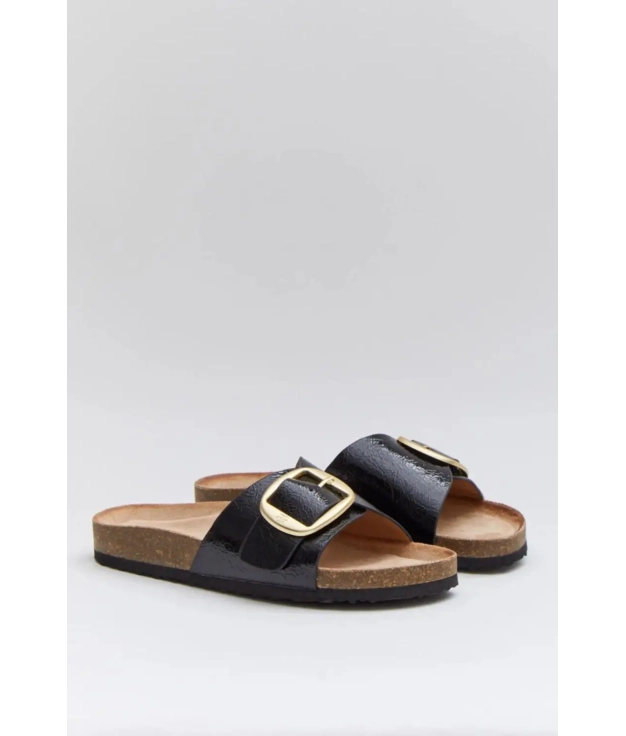 Banisa Flat Sandal - Black Pianno 39