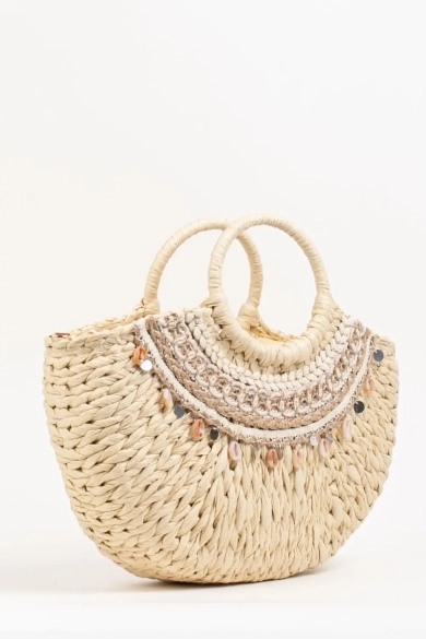 Capazo Efecto Rafia Valeta - Beige Pianno39