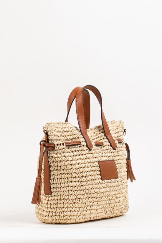 Bolso Bombonera Efecto Rafia Rousse - Beige Pianno39