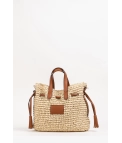 Sac bowler Rousse à effet raphia - Beige Pianno39