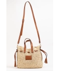 Bolso Bombonera Efecto Rafia Rousse - Beige Pianno39