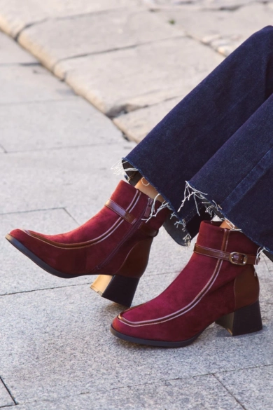 Quetra low boot - maroon pianno 39