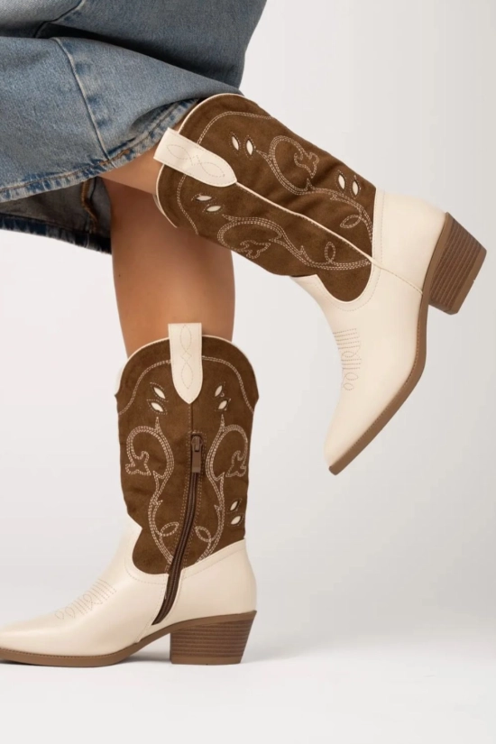 Bota alta Hazel Cowboy - Bege Pianno39 2