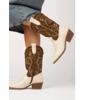 Hazel Cowboy Tall Boot - Beige Pianno39