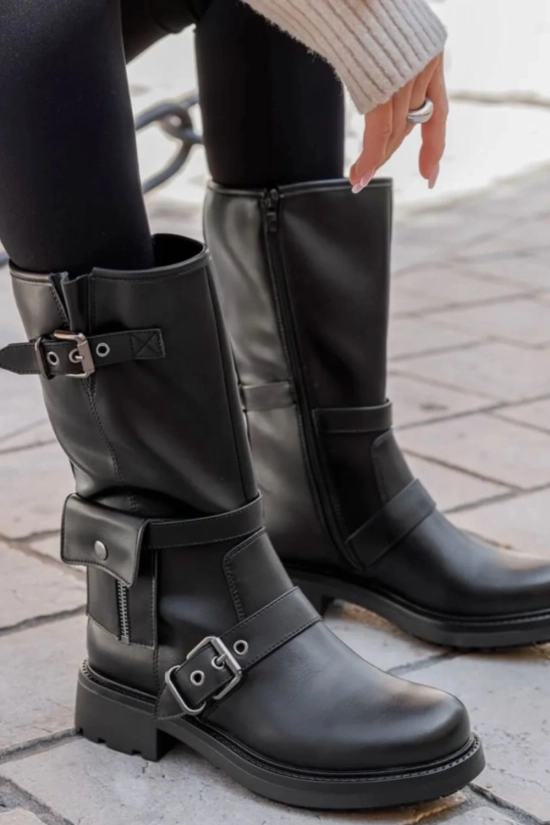 Bota alta Sharif - Preto Pianno39