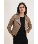 Veste de motard Tamora - pianno39 marron