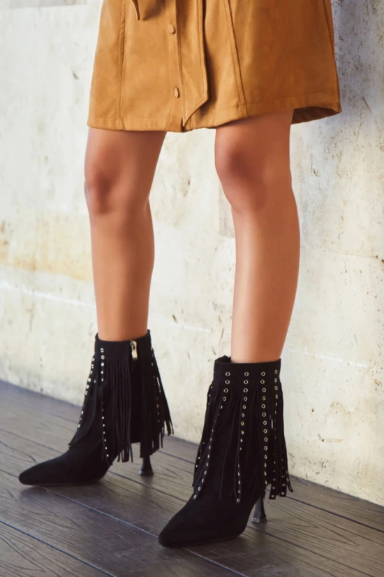 Low boot à franges Fures - noir pianno 39