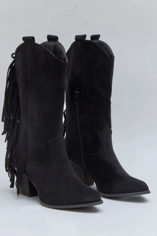 Bota baja de flecos Greka - negro pianno 39 2
