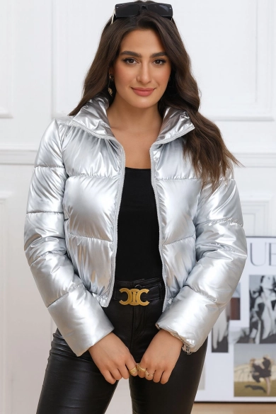 Chaqueta acolchada sembre - plata pianno39