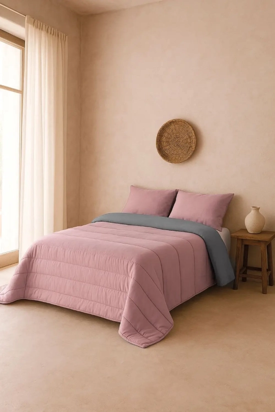 Edredón Bicolor Naturals Rosa/Gris  pianno39