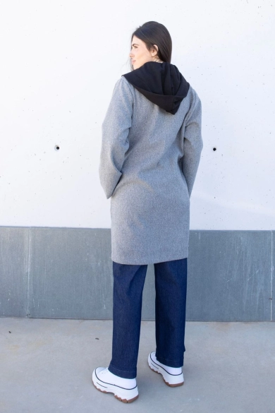 Abrigo con Capucha byllion - Gris Pianno39 2