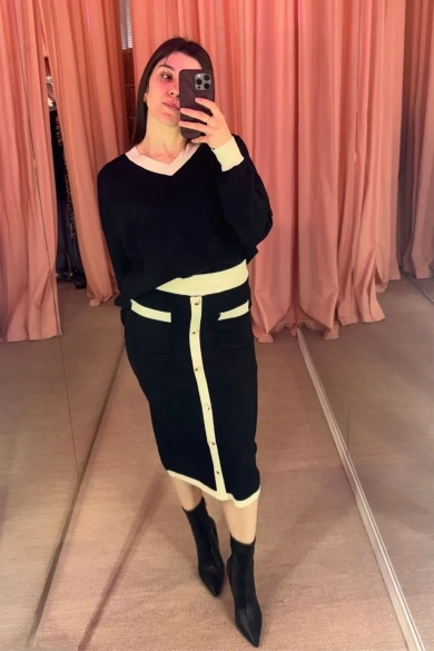 Conjunto Meyel -  Negro/Beige Pianno39