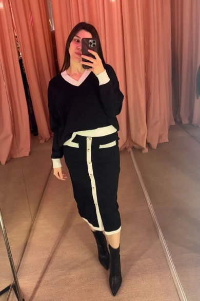 Conjunto Meyel -  Negro/Beige Pianno39 2