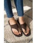 Sandalia plana orex - marron