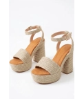 Sandalia de tacón oka - beige