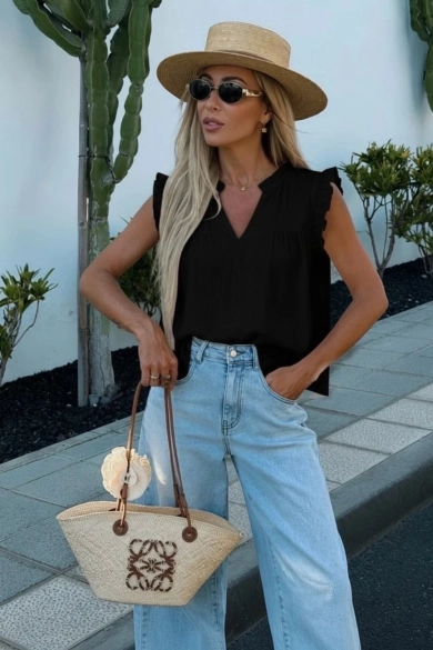 copia de Top Bohemio Dureli - Negro