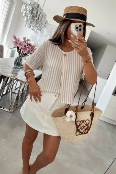 Top de rayas Breni - Beige Pianno39 2