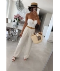 Pantalón vichy Lola - Beige
