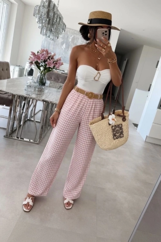 copia de Pantalón vichy Lola - Beige 2