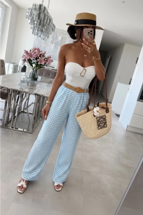 copia de Pantalón vichy Lola - Beige
