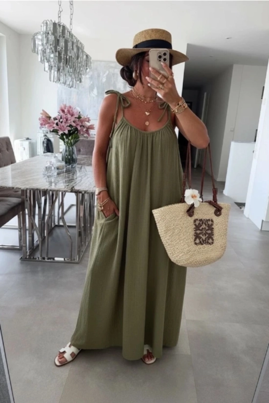 copia de Vestido de gasa Oly - Amarillo