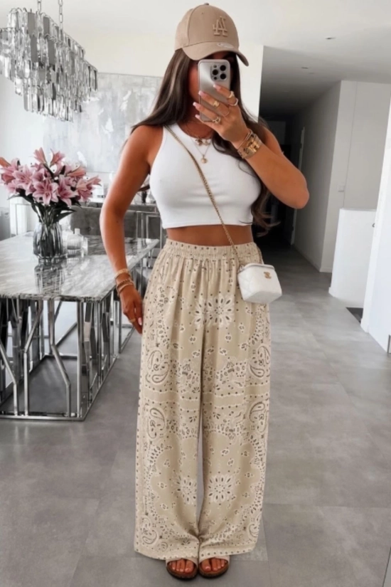 Pantalón ancho Tropical - Beige Pianno39 2