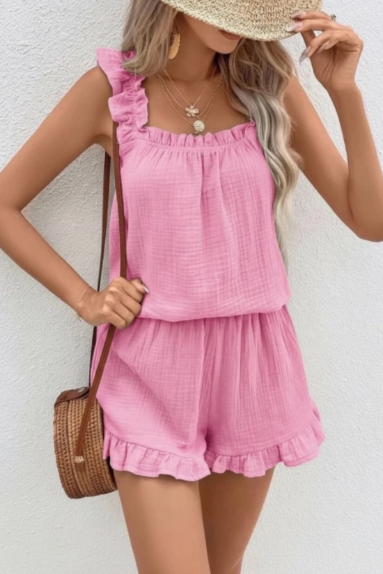 Conjunto de gasa Louise - Rosa