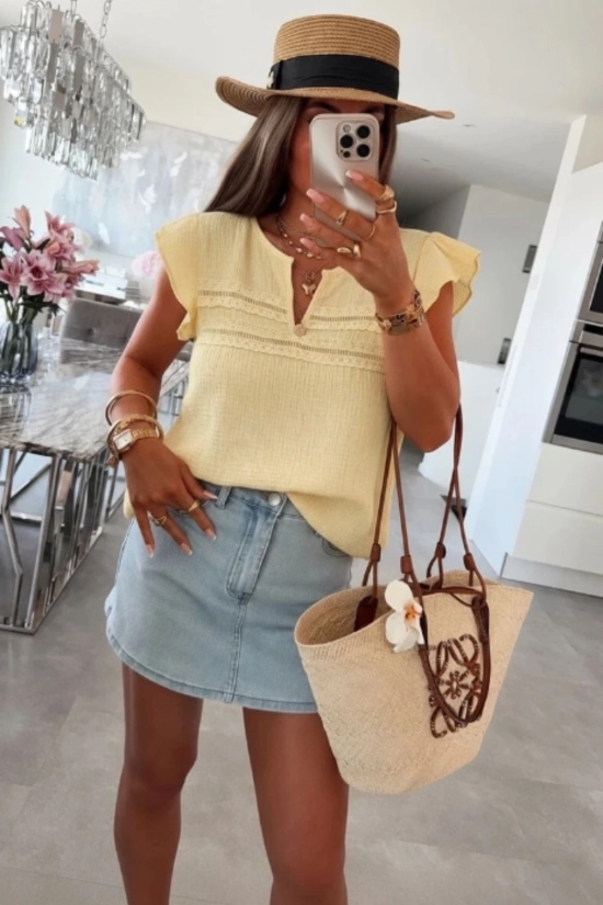 copia de copia de Top de gasa Oise - Beige 2