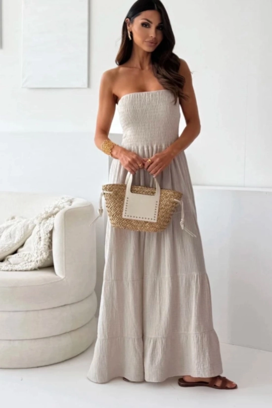 Vestido largo Aube - Beige